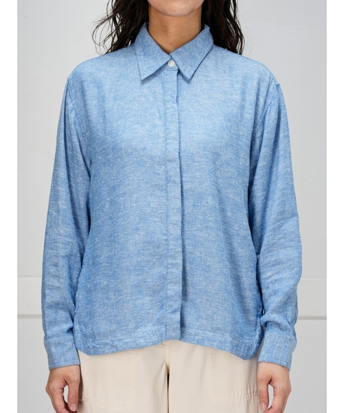 バナナリパブリック 極美品 リネンオーバーサイズシャツ L 短丈 ストライプ セール】BANANA REPUBLIC FACTORY STORE 日本限定 リネン