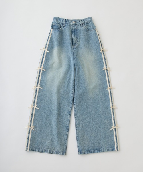 OLIVE des OLIVE／切り替えリボンデニムパンツ Sサイズ セール】切り替えリボンデニムパンツ（デニムパンツ）｜OLIVE