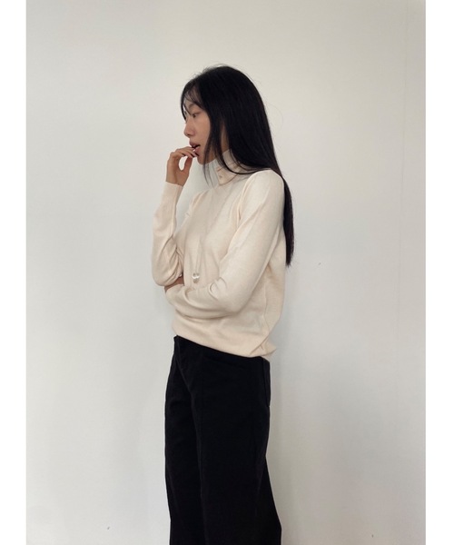 「Didot.showroom」 タートルネックニット FREE ネイビー レディース_画像5