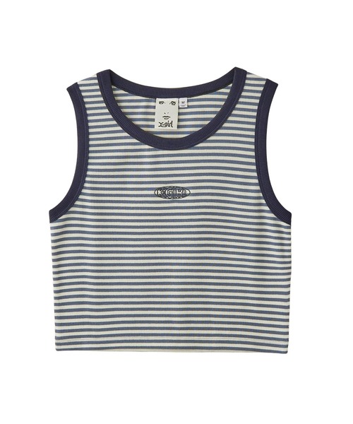 X-girl タンクトップ ノースリーブ OUTLINE OVAL LOGO TANK TOP