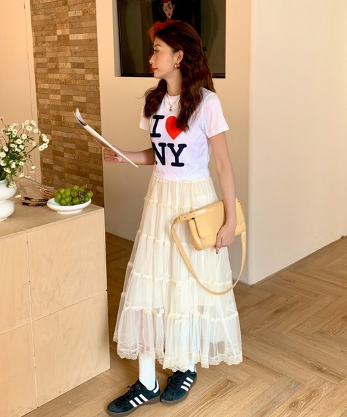 スカート チュールティアードロングスカート : ZOZOTOWN Yahoo!店