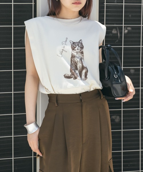 KBF（ケービーエフ） tシャツ ノースリーブプリントカットソー