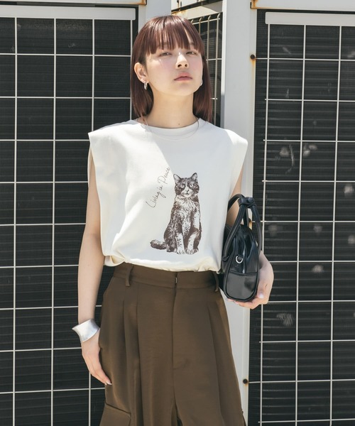 KBF（ケービーエフ） tシャツ ノースリーブプリントカットソー