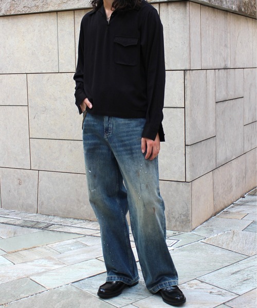 Noen（ノエン） ワイドパンツ ジーンズ ペイントバギーデニムパンツ