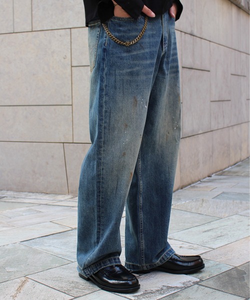 Noen(ノエン) ジーンズ ペイントバギーデニムパンツ メンズ Noen(ノエン) ジーンズ ペイントバギーデニムパンツ メンズ