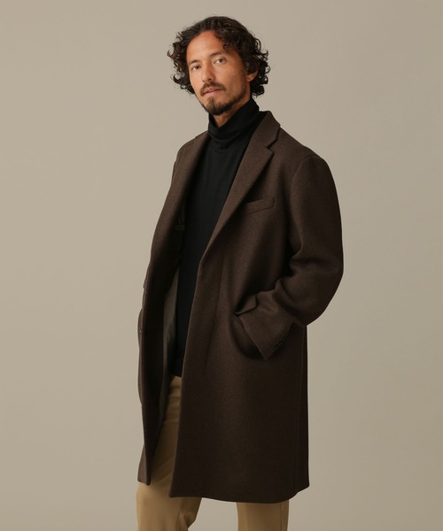 美品✨ナノユニバース LIBRARY チェスターコート ダブル アンゴラ L NANO universe（ナノ・ユニバース） チェスターコート L ブラック