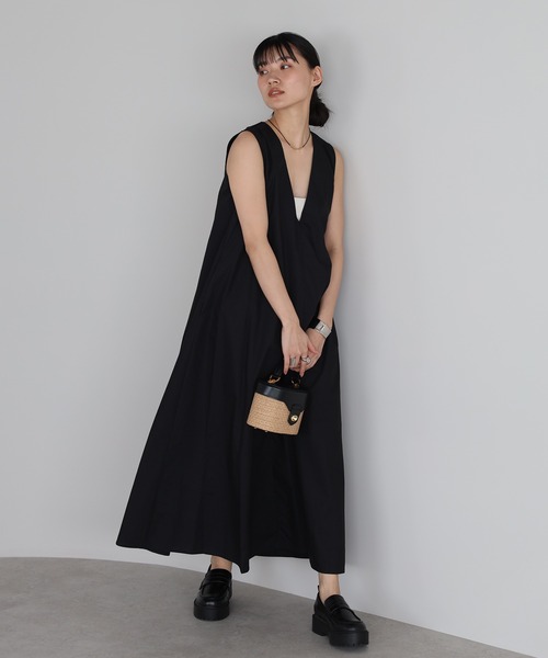 ロング フレア ワンピース ボリュームスリーブ Vネック ワンピース Vネックボリューム袖フレアワンピース : ZOZOTOWN