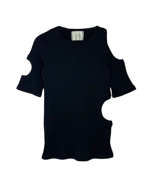 tシャツ circle cut rib tops レディース