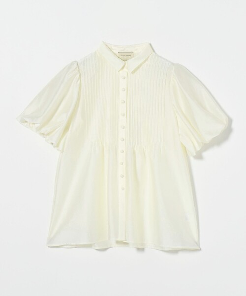 UNITED ARROWS ピンタックショートスリーブブラウス　ホワイト ユナイテッドアローズ ピンタックショートスリーブブラウス ホワイト