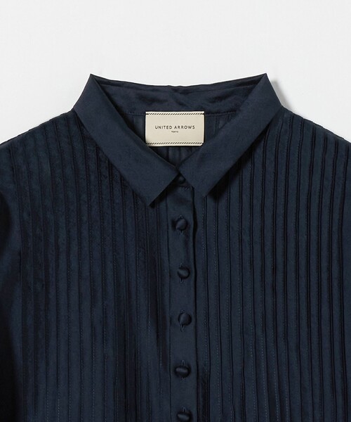UNITED ARROWS ブラウス シャツ シルキーピンタック ショート