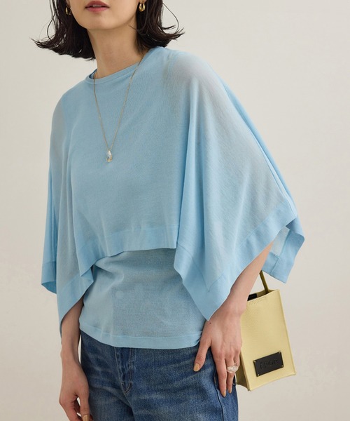 tシャツ 「洗える」シアーフライスケープセットプルオーバー レディース