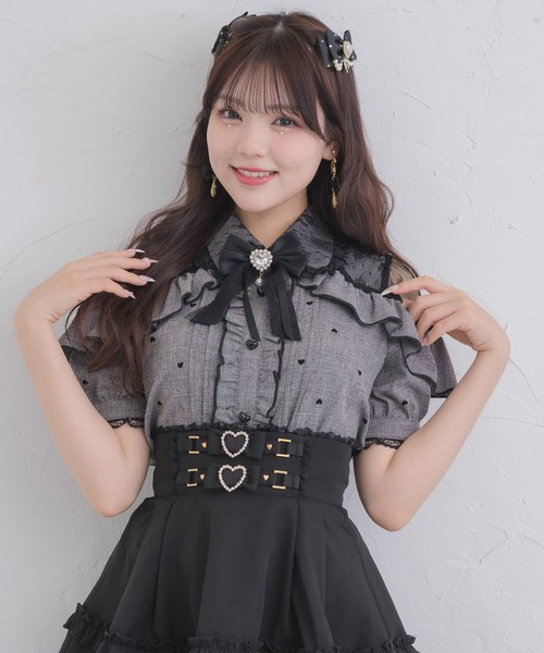 ROJITA（ロジータ） ブラウス シャツ ハートフロッキー半袖フリル