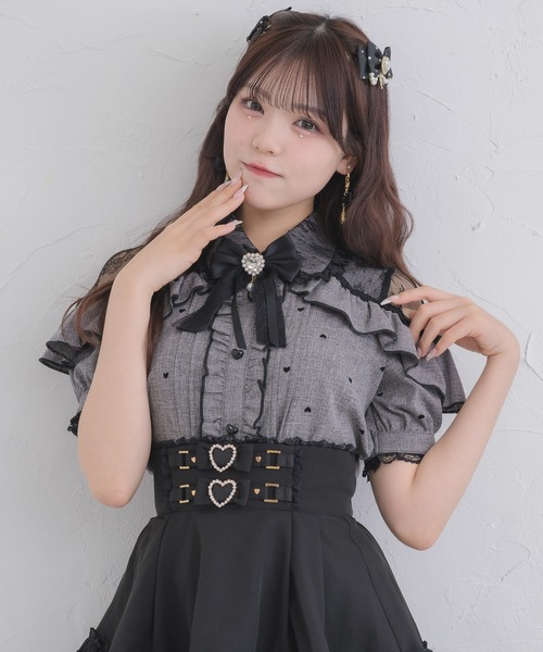 ROJITA（ロジータ） ブラウス シャツ ハートフロッキー半袖フリル