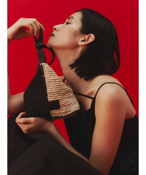 UN3D.（アンスリード） ハンドバッグ BICOLOR RAFFIA MINI BAG / バイ