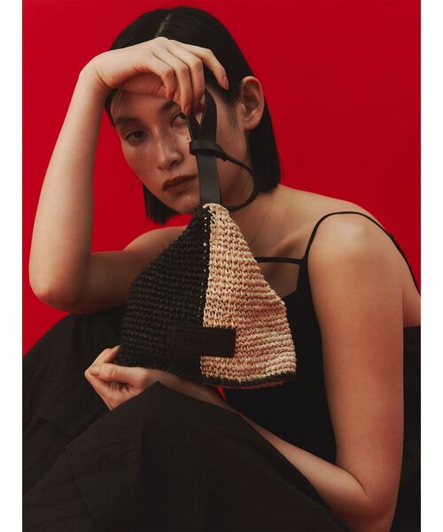 UN3D. BICOLOR RAFFIA MINI BAG / ¥16,500 UN3D.（アンスリード） ハンドバッグ BICOLOR RAFFIA MINI BAG / バイ