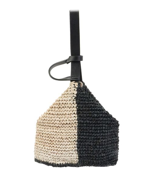 UN3D.（アンスリード） ハンドバッグ BICOLOR RAFFIA MINI BAG / バイ