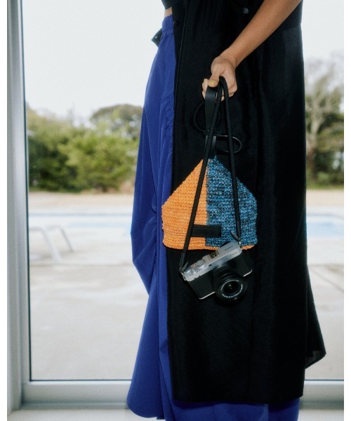 UN3D.（アンスリード） ハンドバッグ BICOLOR RAFFIA MINI BAG / バイ