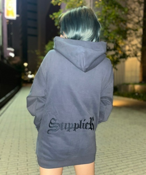 美品/XL相当 SUPREME プルオーバーパーカー　00S チェーン　グレー セール】UVカット加工ドルマンスリーブジップパーカー（パーカー