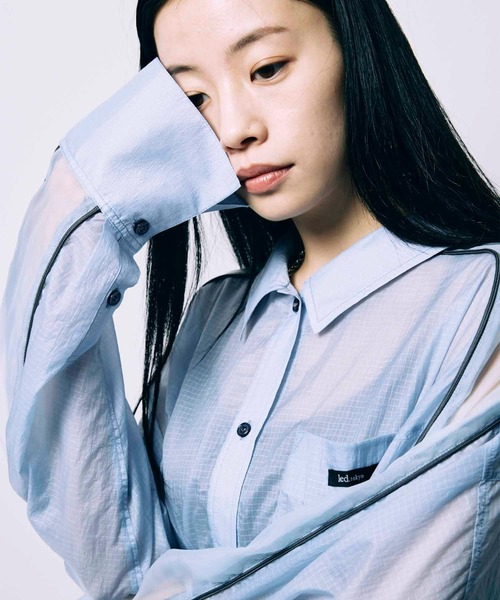 led.tokyo ブラウス シャツ 「led.tokyo」SHEER OVER SIZE SHIRT