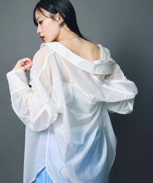 led.tokyo ブラウス シャツ 「led.tokyo」SHEER OVER SIZE SHIRT