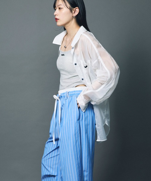 led.tokyo ブラウス シャツ 「led.tokyo」SHEER OVER SIZE SHIRT