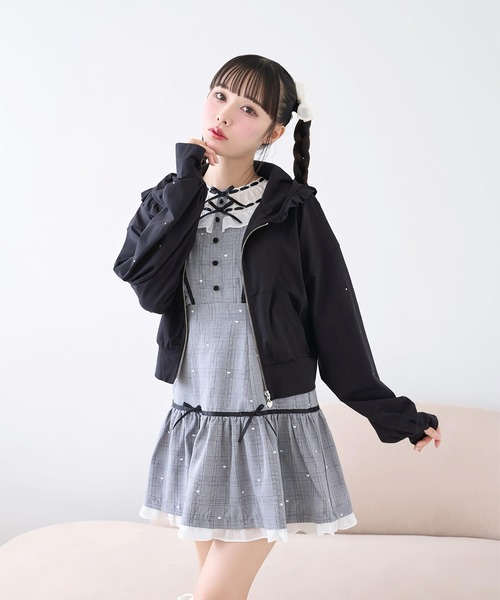 Honey Cinnamon（ハニーシナモン） パーカー 袖ラインストーンUVカット