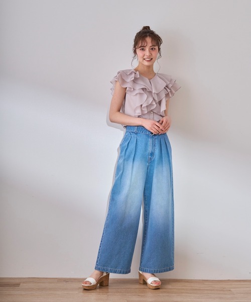 31 Sons de mode ブラウス シャツ 2025春夏新作 シアーフリル