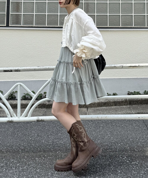 w closet ワンピース 「3色展開」ティアードミニキャミ