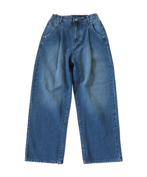 [antiqua] обработка Denim брюки M голубой женский 
