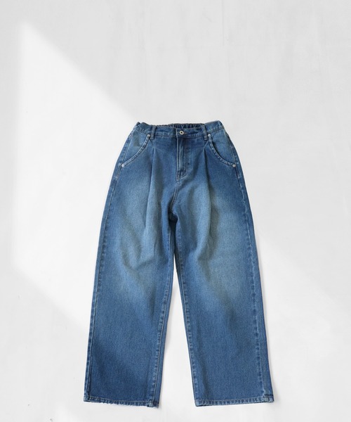 [antiqua] обработка Denim брюки M голубой женский 