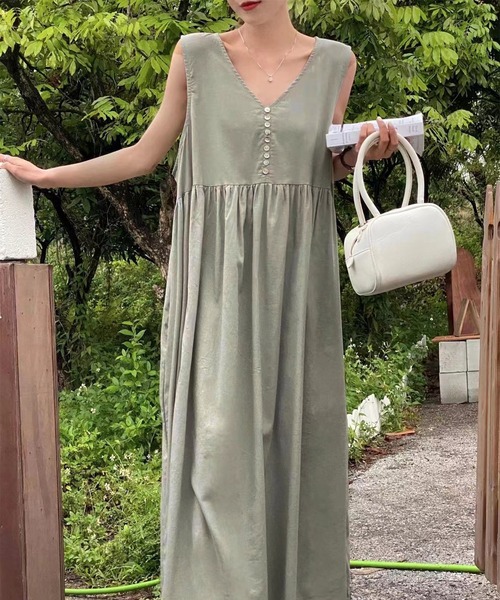 ワンピース Vネックノースリーブワンピース : ZOZOTOWN Yahoo!店