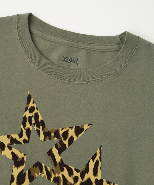 tシャツ LEOPARD STAR L/S BABY TEE レディース X-girl tシャツ LEOPARD STAR L/S BABY TEE レディース