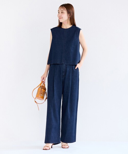 ブラウス シャツ 「UVカット/遮熱」UNFILO DENIM LIGHT ノースリーブブラウス レディース UNFILO｜【UVカット/遮熱】UNFILO DENIM LIGHT ノースリーブ