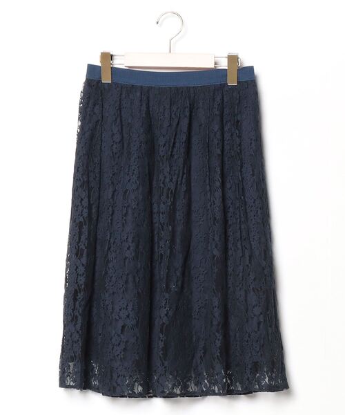 M’S GRACY スカート　size38 M'S GRACY 「M'S GRACY」 レースフレアスカート 38 ネイビー