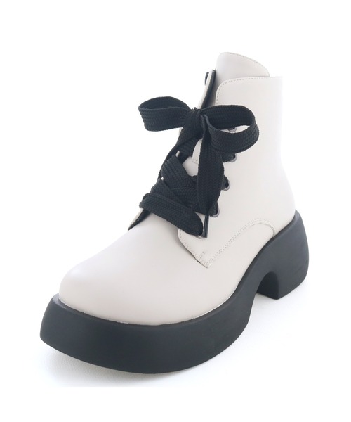 byあしながおじさん ブーツ 厚底レースアップブーツ 8710617