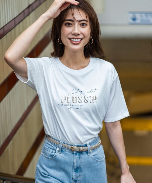 ANY SIS（エニィスィス） tシャツ 「洗える」ロゴ刺繍 Tシャツ