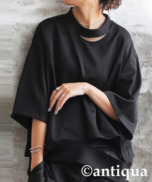 tシャツ アシメネックトップス レディース