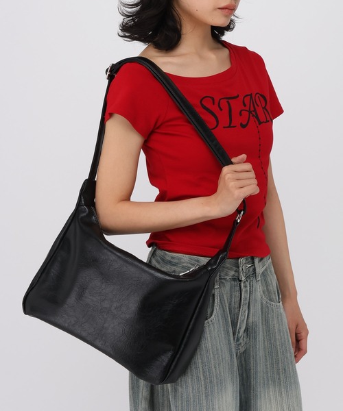 極美品 ブラックショルダーバッグレザー LAND MUSEUM ショルダーバッグ LAND MUSEUM／レザークロスBAG メンズ