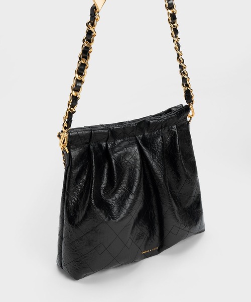 バッグ CHARLES & KEITH Midori ミドリ ジオメトリックトートバッグ - ノワール