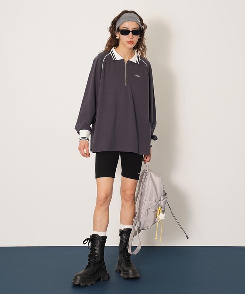 新品未使用　DESCENTE レディース ハーフジップポロシャツ ブラック DISPATCHER NO.8 tシャツ ハーフジップポロシャツ レディース
