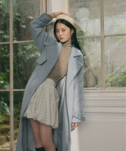 Olu. オルドット ダブルシャギーロングコート ivory ダブルシャギーロングコート