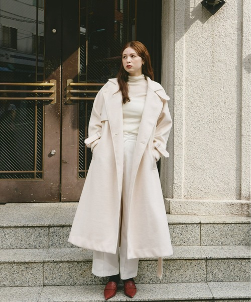 Olu.（オルドット） ステンカラーコート コート ダブルシャギーロング