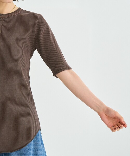 FREAK'S STORE tシャツ アーミーリブ ヘンリーネックTシャツ
