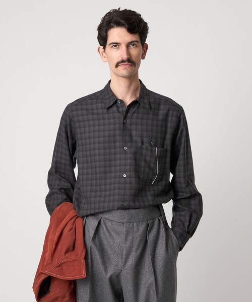 K.Y　Stevenalan オンブレチェック L STEVEN ALAN シャツ 「Steven Alan」 ネル オンブレー チェック