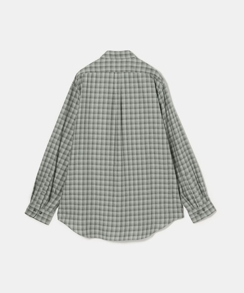 steven alan チェックシャツ キャンプカラーシャツ オーバーサイズ L STEVEN ALAN シャツ 「Steven Alan」 ネル オンブレー チェック