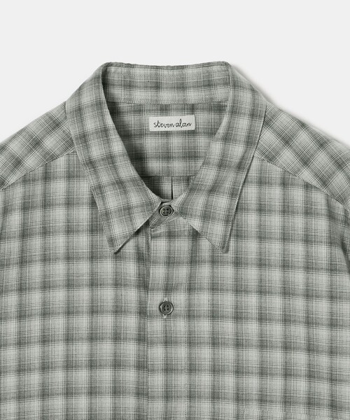 steven alan チェックシャツ キャンプカラーシャツ オーバーサイズ L STEVEN ALAN シャツ 「Steven Alan」 C/L/S チェック レギュラー