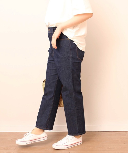 「MB mint breeze」 デニムパンツ LL オフホワイト レディース_画像3