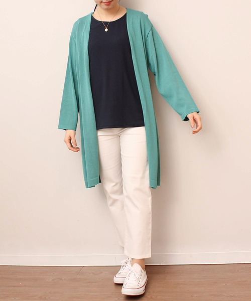 「MB mint breeze」 デニムパンツ LL オフホワイト レディース_画像8