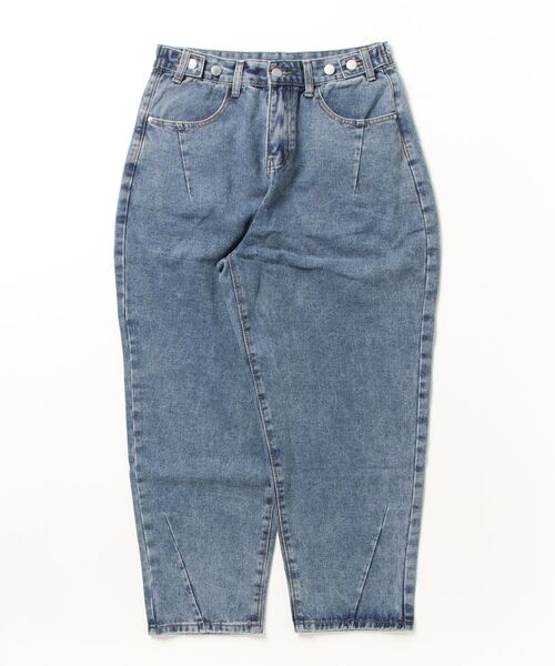 [manana suerte] обработка Denim брюки LARGE голубой женский 