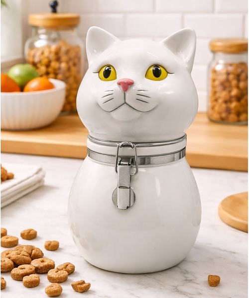 ねこたろう　美品nexus5 ホワイト MAZEMAZE インテリア キャットセラミックキャニスター : ZOZOTOWN